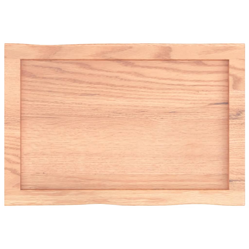 Live Edge Solid Wood Table Top, Light Brown, 60x40x(2-6) cm