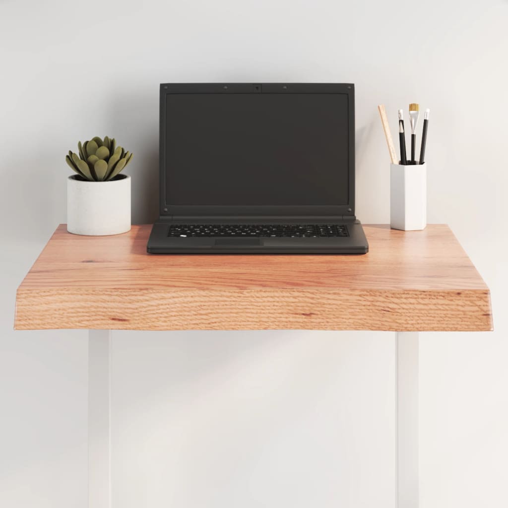 Live Edge Solid Wood Table Top, Light Brown, 60x40x(2-6) cm