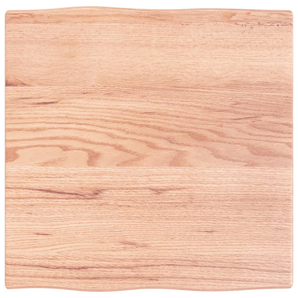 Live Edge Oak Table Top, Solid Wood, Light Brown 60x60x2 cm