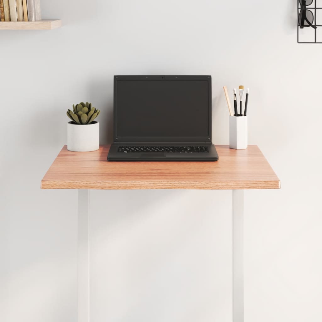 Live Edge Oak Table Top, Solid Wood, Light Brown 60x60x2 cm