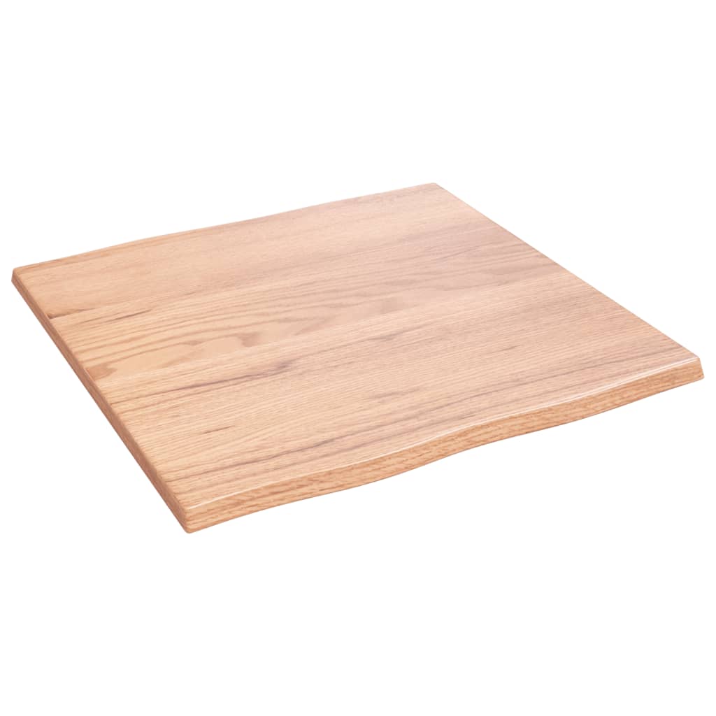 Live Edge Oak Table Top, Solid Wood, Light Brown 60x60x2 cm