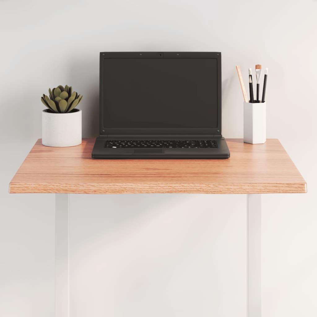 Live Edge Oak Table Top, Solid Wood, Light Brown 60x60x2 cm