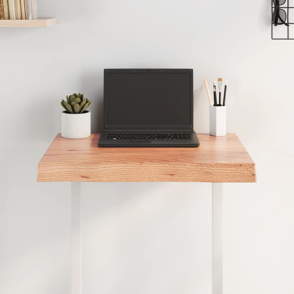 Live Edge Light Brown Solid Wood Table Top 60x60x(2-6) cm