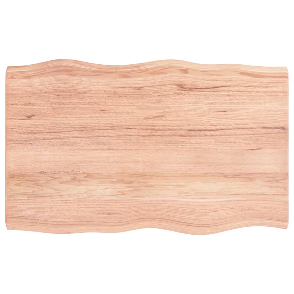 Live Edge Solid Wood Table Top, Light Brown, 80x50 cm
