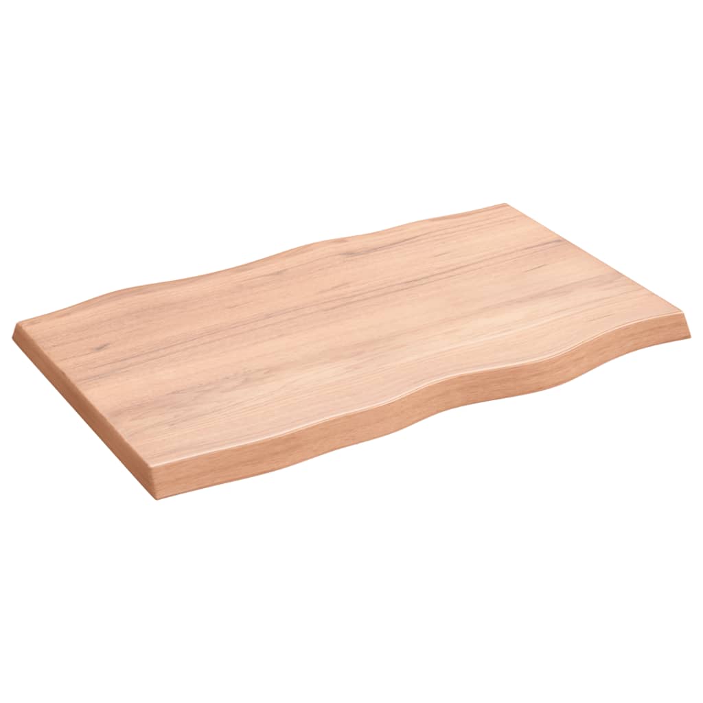 Live Edge Solid Wood Table Top, Light Brown, 80x50 cm