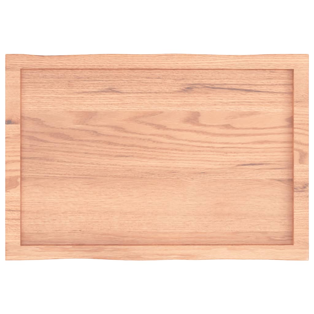 Live Edge Solid Wood Table Top, Light Brown, 80x50 cm