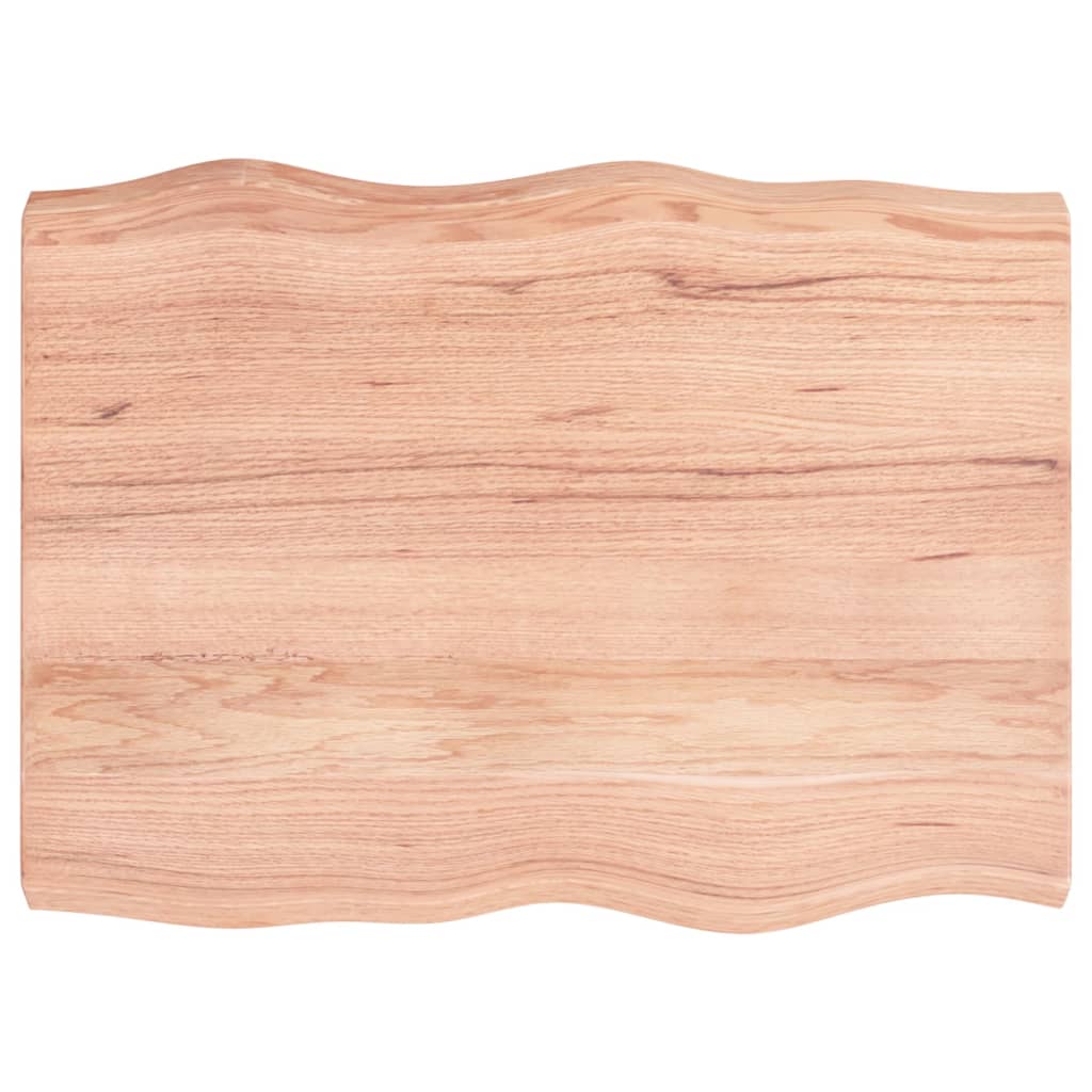 Rustic Live Edge Light Brown Solid Wood Table Top 80x60cm