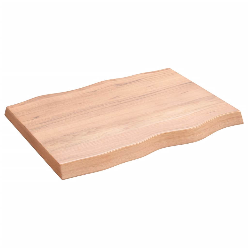 Rustic Live Edge Light Brown Solid Wood Table Top 80x60cm