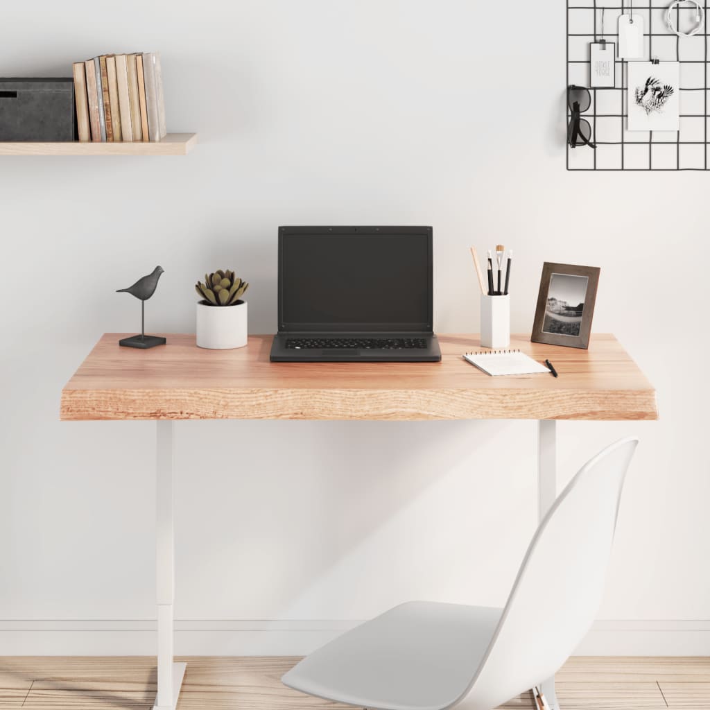 Live Edge Solid Wood Table Top, Light Brown (100x40cm) Adjustable