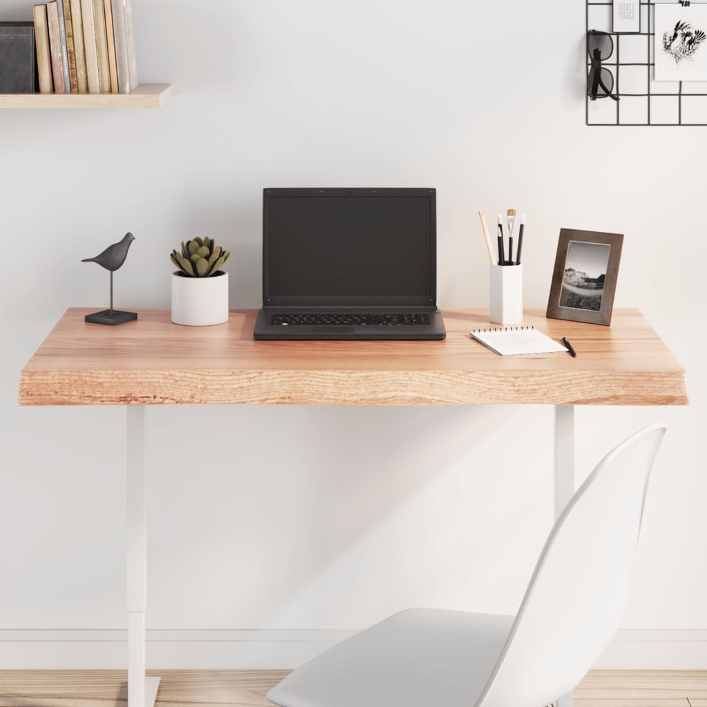 Live Edge Solid Wood Table Top, Light Brown (100x40cm) Adjustable