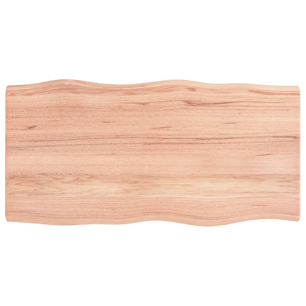Live Edge Light Brown Solid Wood Table Top 100x50cm
