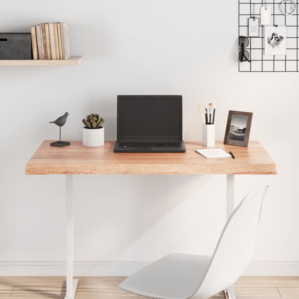 Live Edge Light Brown Solid Wood Table Top 100x50cm