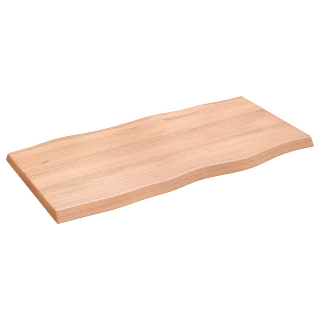 Live Edge Light Brown Solid Wood Table Top 100x50cm