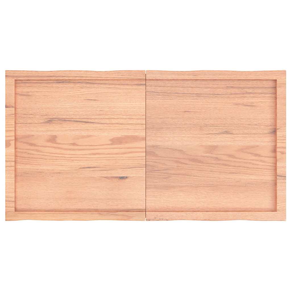 Live Edge Solid Wood Table Top, Light Brown, 120x60cm, Treated Finish