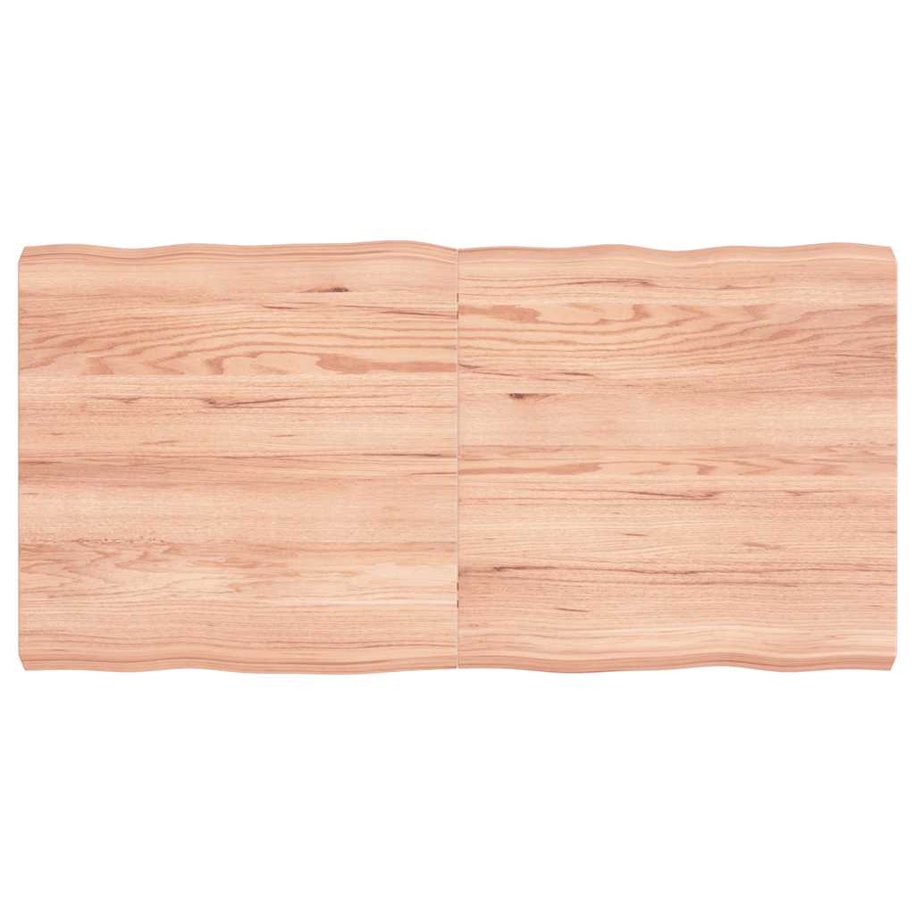 Live Edge Solid Wood Table Top, Light Brown, 120x60x2-6cm