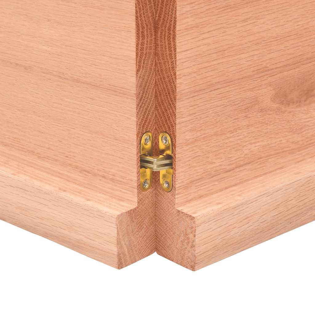 Solid Wood Live Edge Table Top, Light Brown 140x50cm, Treated