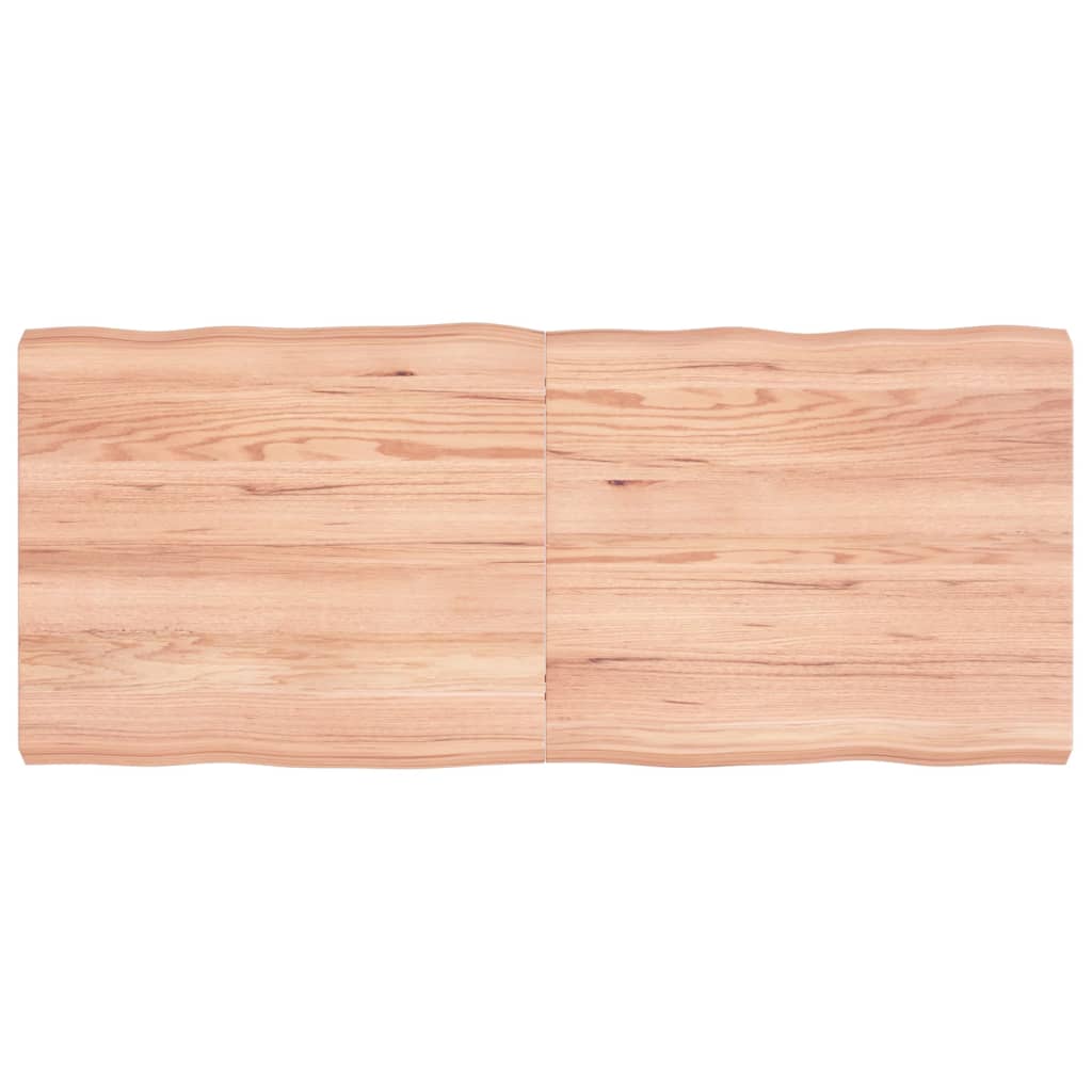 Live Edge Solid Wood Table Top, Light Brown, 140x60cm, Treated