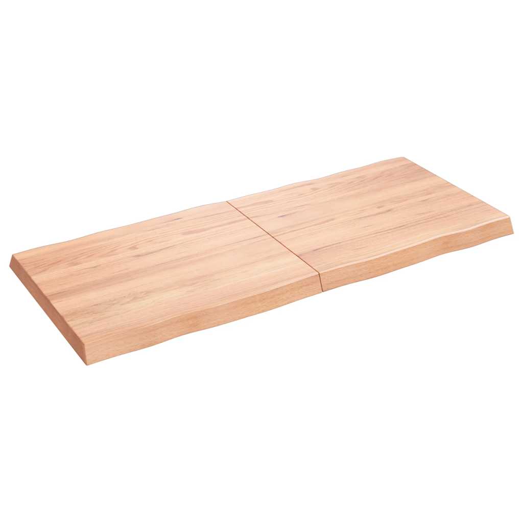 Live Edge Solid Wood Table Top, Light Brown, 140x60cm, Treated