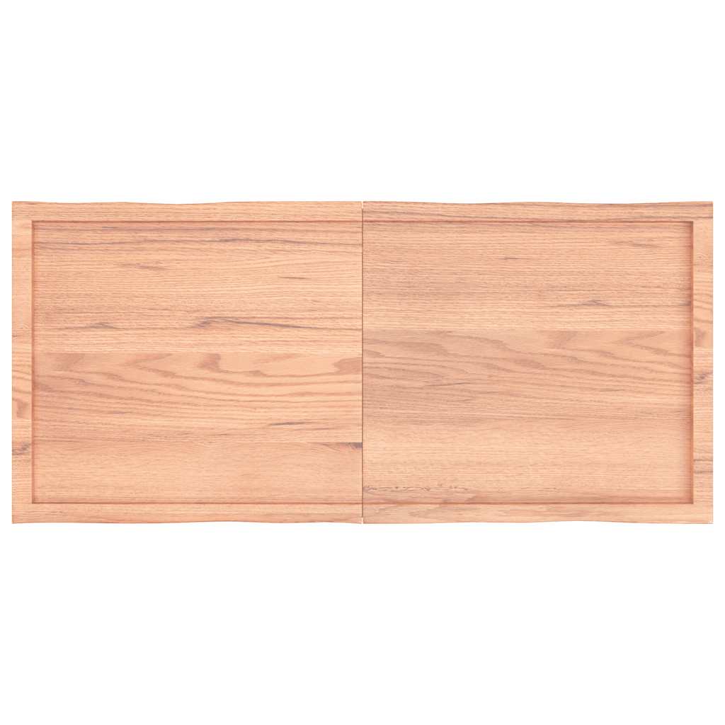 Live Edge Solid Wood Table Top, Light Brown, 140x60cm, Treated