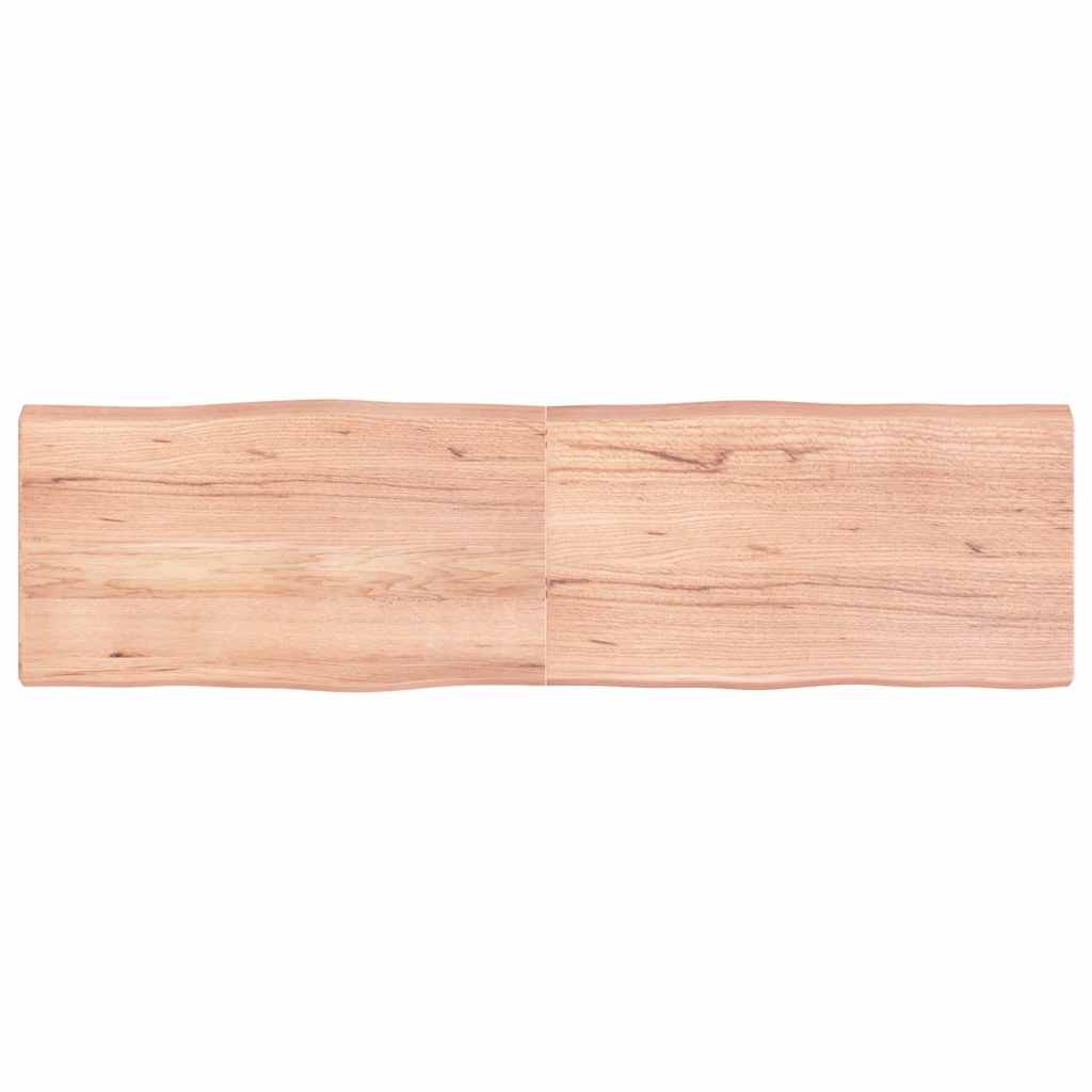 Solid Wood Live Edge Table Top, Light Brown, 180x50x(2-6)cm
