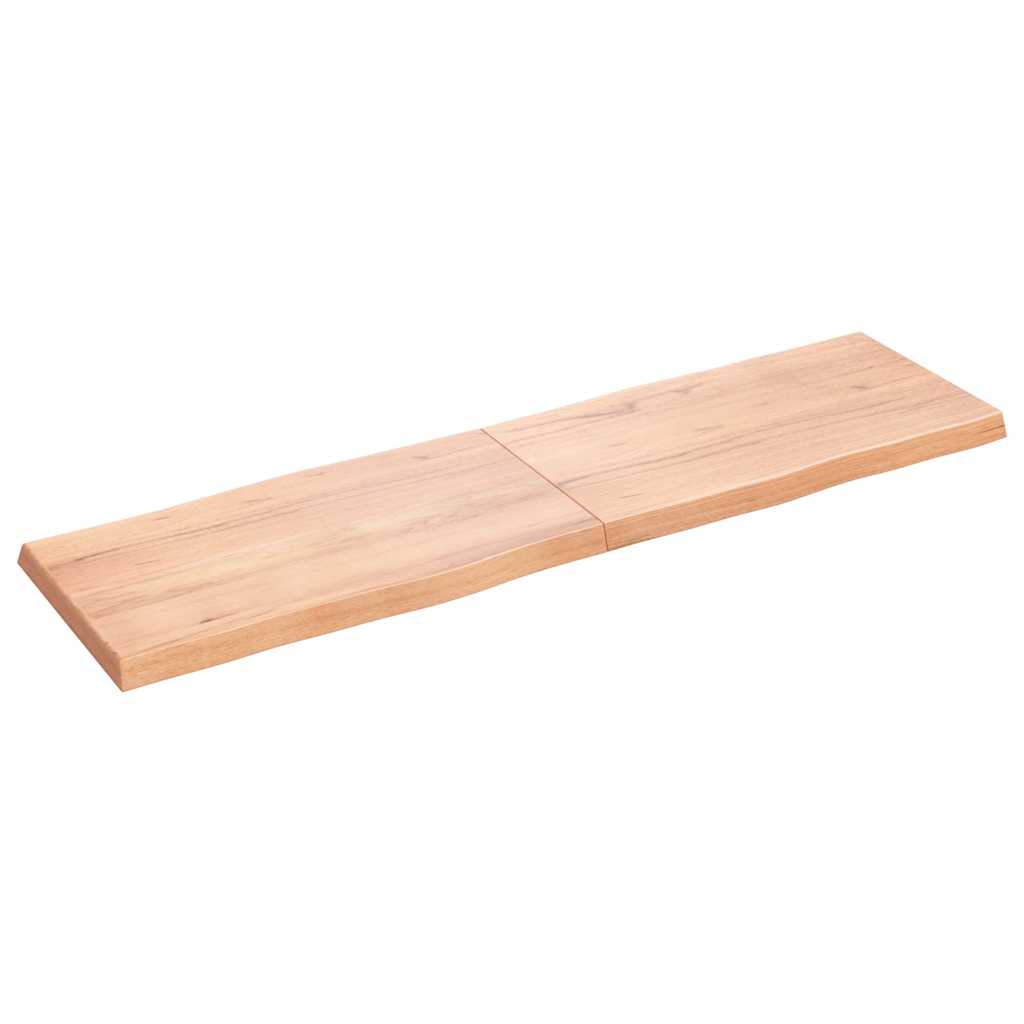 Solid Wood Live Edge Table Top, Light Brown, 180x50x(2-6)cm