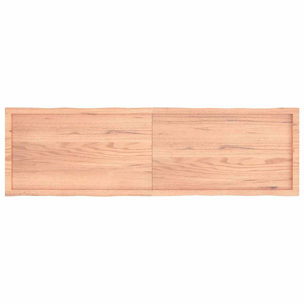 Solid Wood Live Edge Table Top, Light Brown, 180x50x(2-6)cm