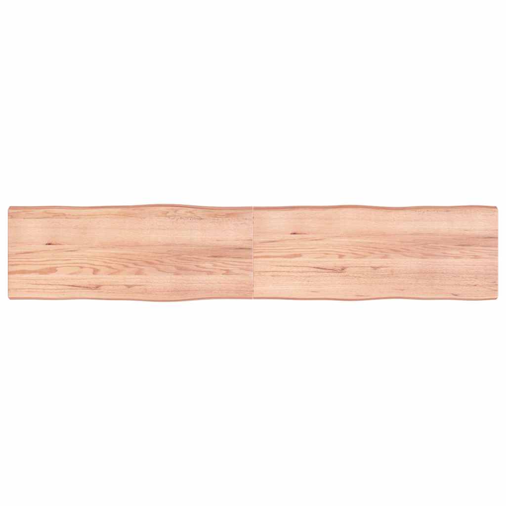 Live Edge Light Brown Solid Wood Table Top, 200x40cm, Treated Durable