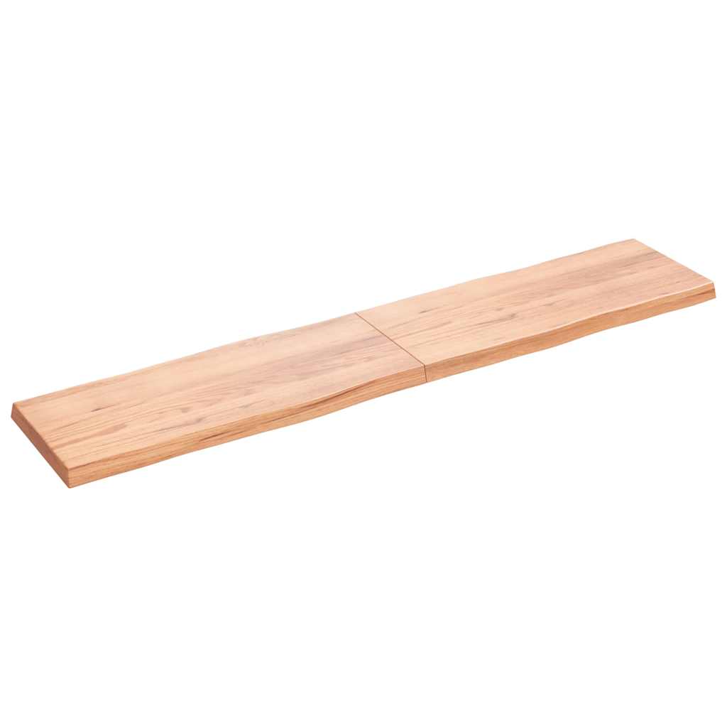 Live Edge Light Brown Solid Wood Table Top, 200x40cm, Treated Durable