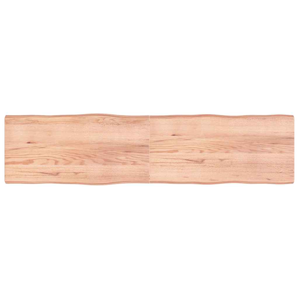 Live Edge Light Brown Solid Wood Table Top 200x50cm Treated