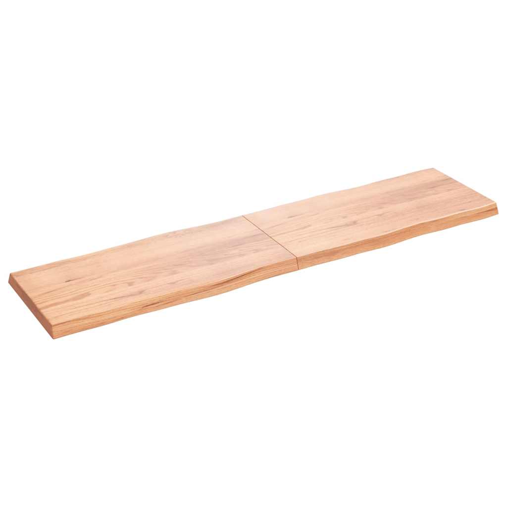 Live Edge Light Brown Solid Wood Table Top 200x50cm Treated