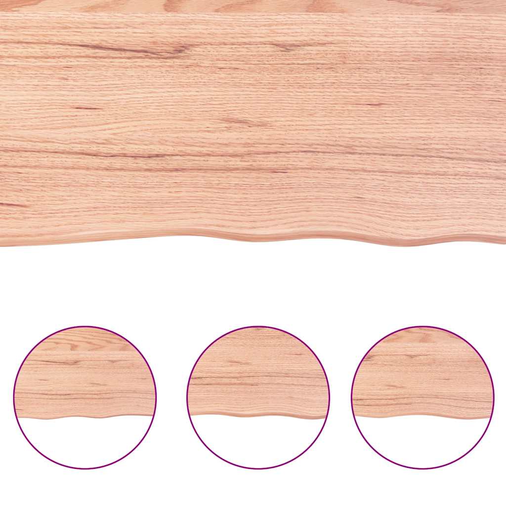 Live Edge Light Brown Solid Wood Table Top 200x50cm Treated