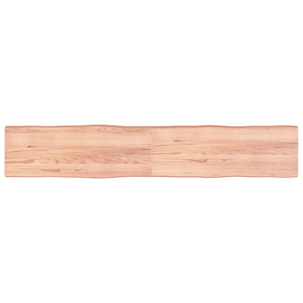 Solid Wood Live Edge Table Top, Light Brown, 220x40x(2-6)cm
