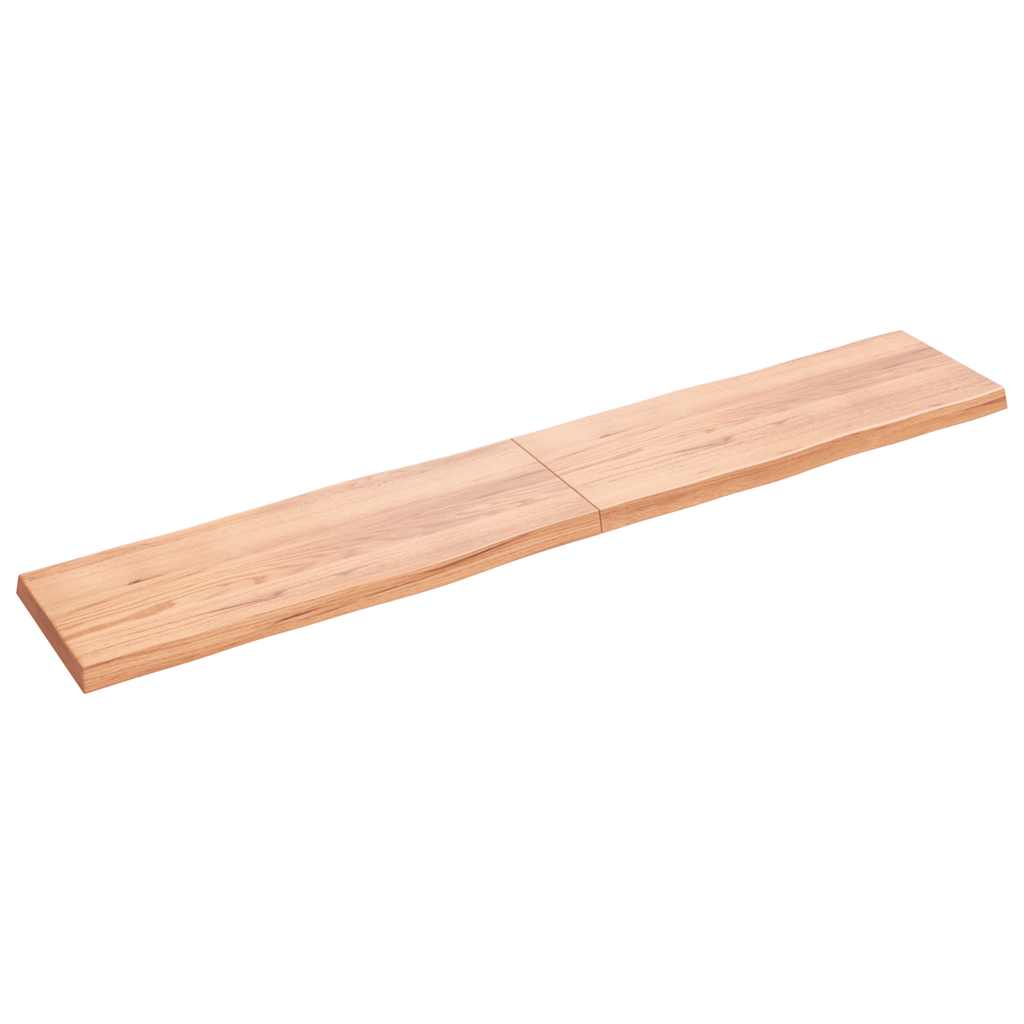 Solid Wood Live Edge Table Top, Light Brown, 220x40x(2-6)cm