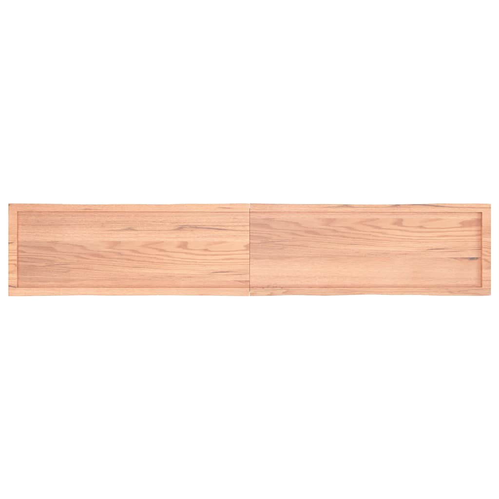 Solid Wood Live Edge Table Top, Light Brown, 220x40x(2-6)cm