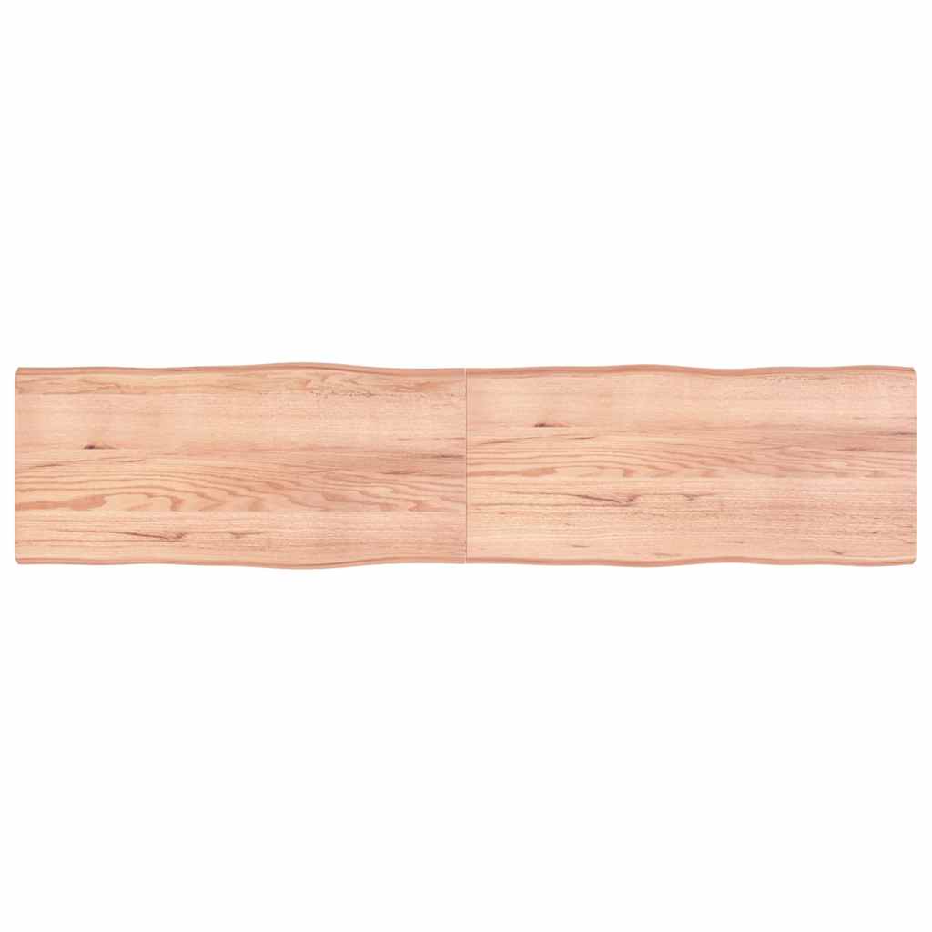 Table Top Light Brown 220x50x(2-6)cm Treated Solid Wood Live Edge