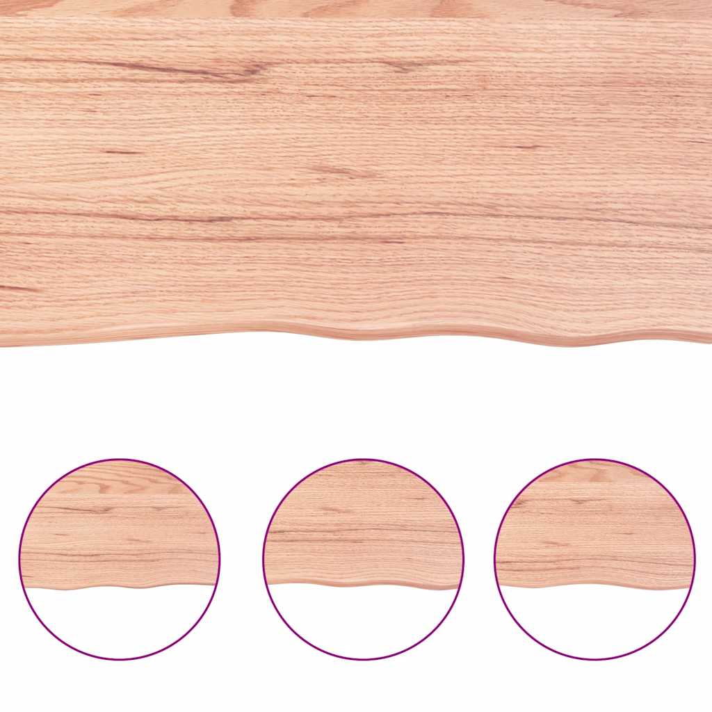 Table Top Light Brown 220x50x(2-6)cm Treated Solid Wood Live Edge