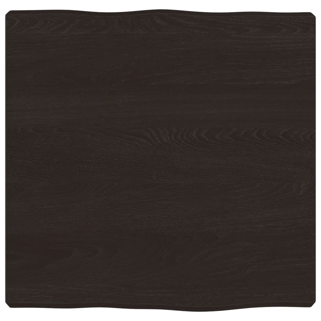 Live Edge Solid Wood Table Top, Dark Brown, 40x40x(2-4) cm