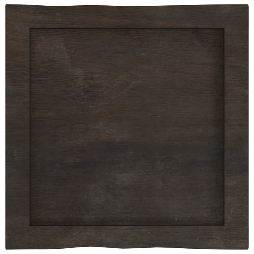 Live Edge Solid Wood Table Top, Dark Brown, 40x40x(2-4) cm