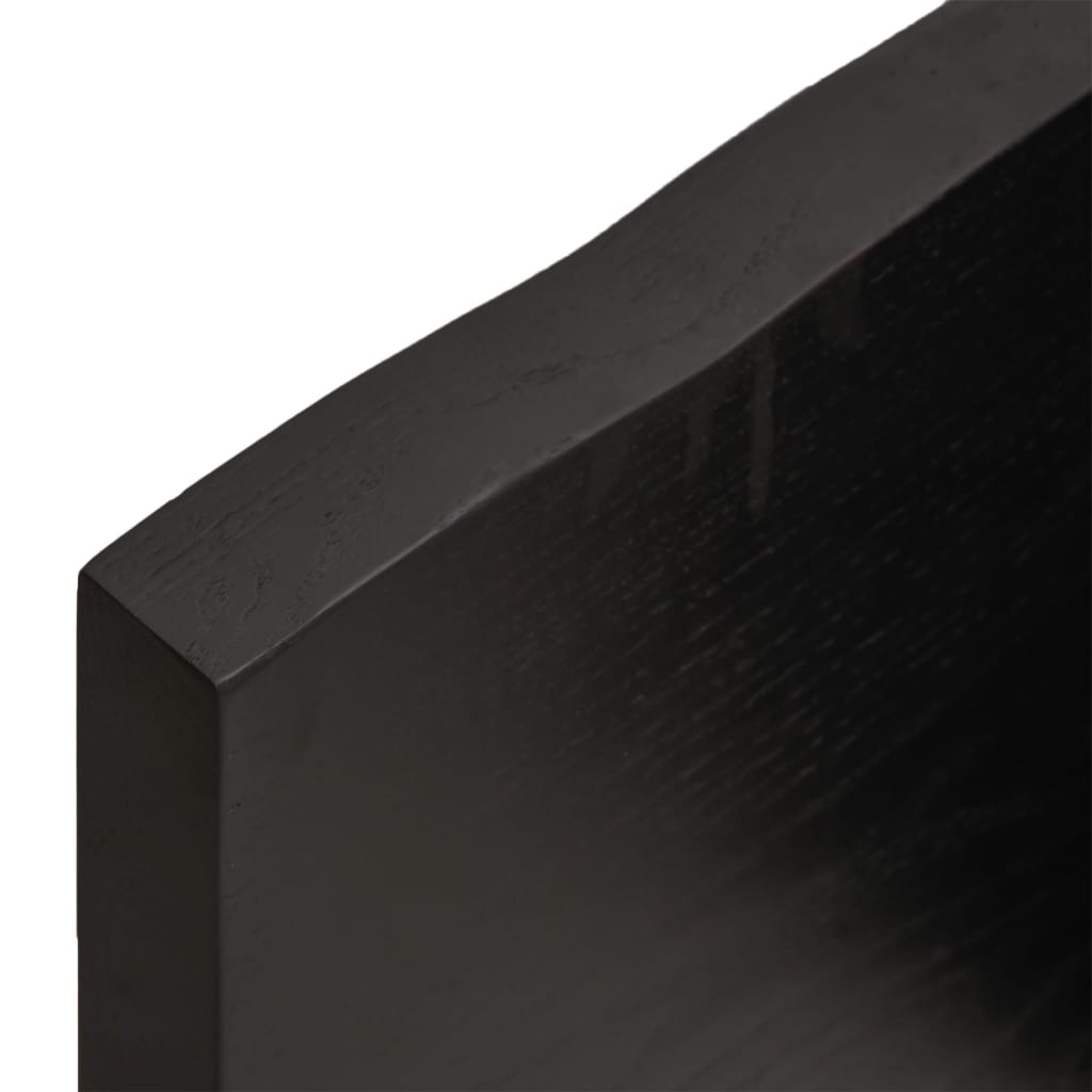 Live Edge Solid Wood Table Top, Dark Brown, 40x40x(2-4) cm