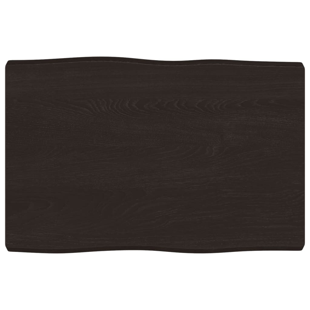 Live Edge Dark Brown Solid Wood Table Top 60x40x2-4 cm