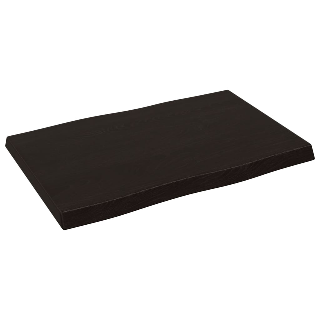 Live Edge Dark Brown Solid Wood Table Top 60x40x2-4 cm