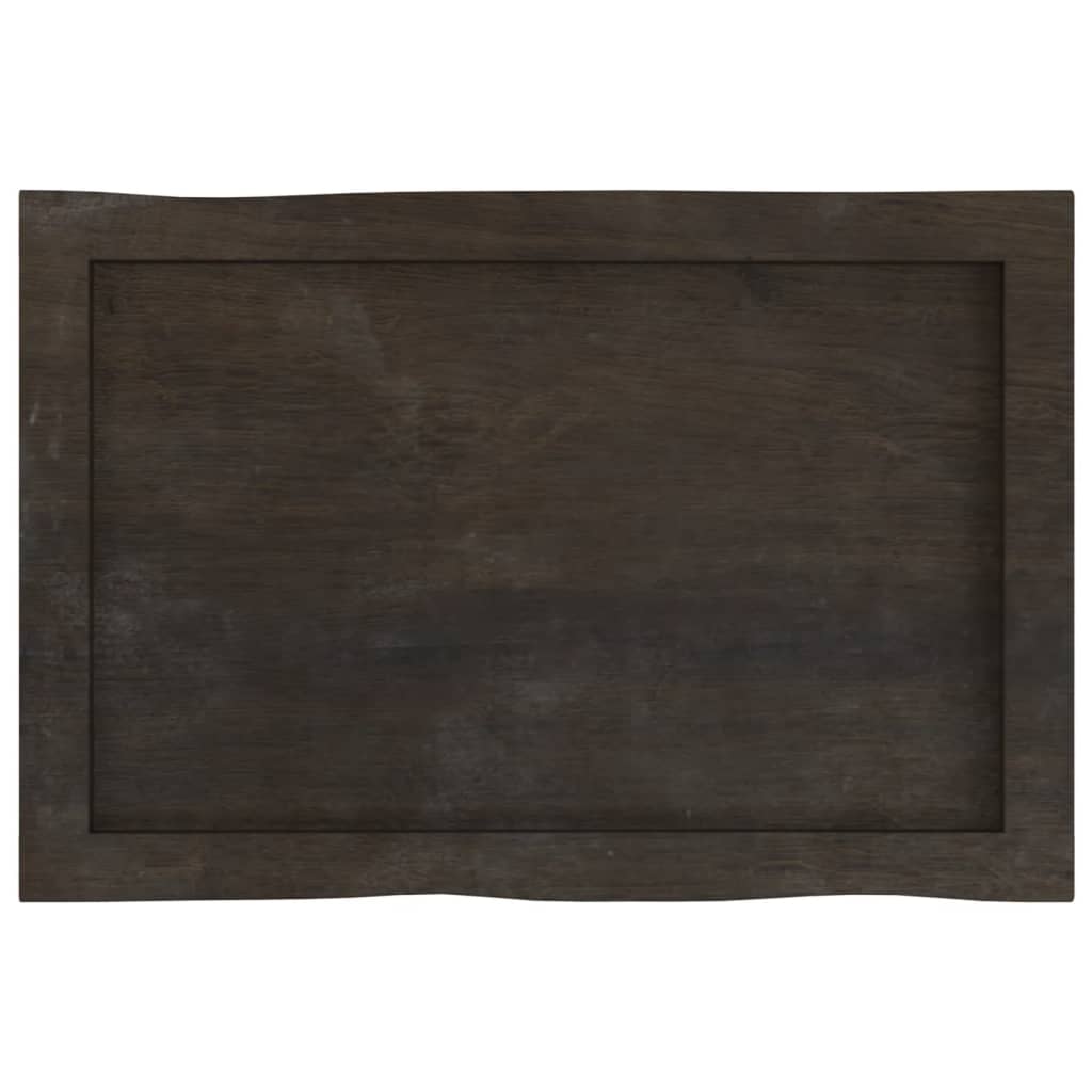 Live Edge Dark Brown Solid Wood Table Top 60x40x2-4 cm