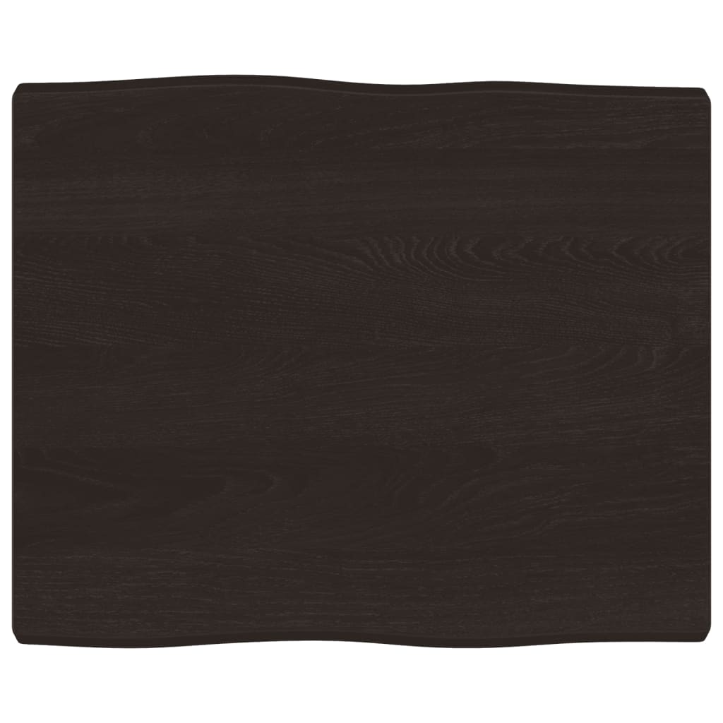Live Edge Dark Brown Solid Wood Table Top 60x50 cm