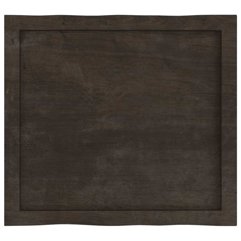 Live Edge Dark Brown Solid Wood Table Top 60x50 cm