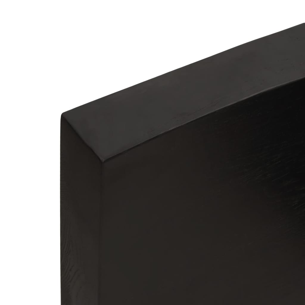Live Edge Solid Wood Table Top, Dark Brown, 60x50 cm, Adjustable Thickness