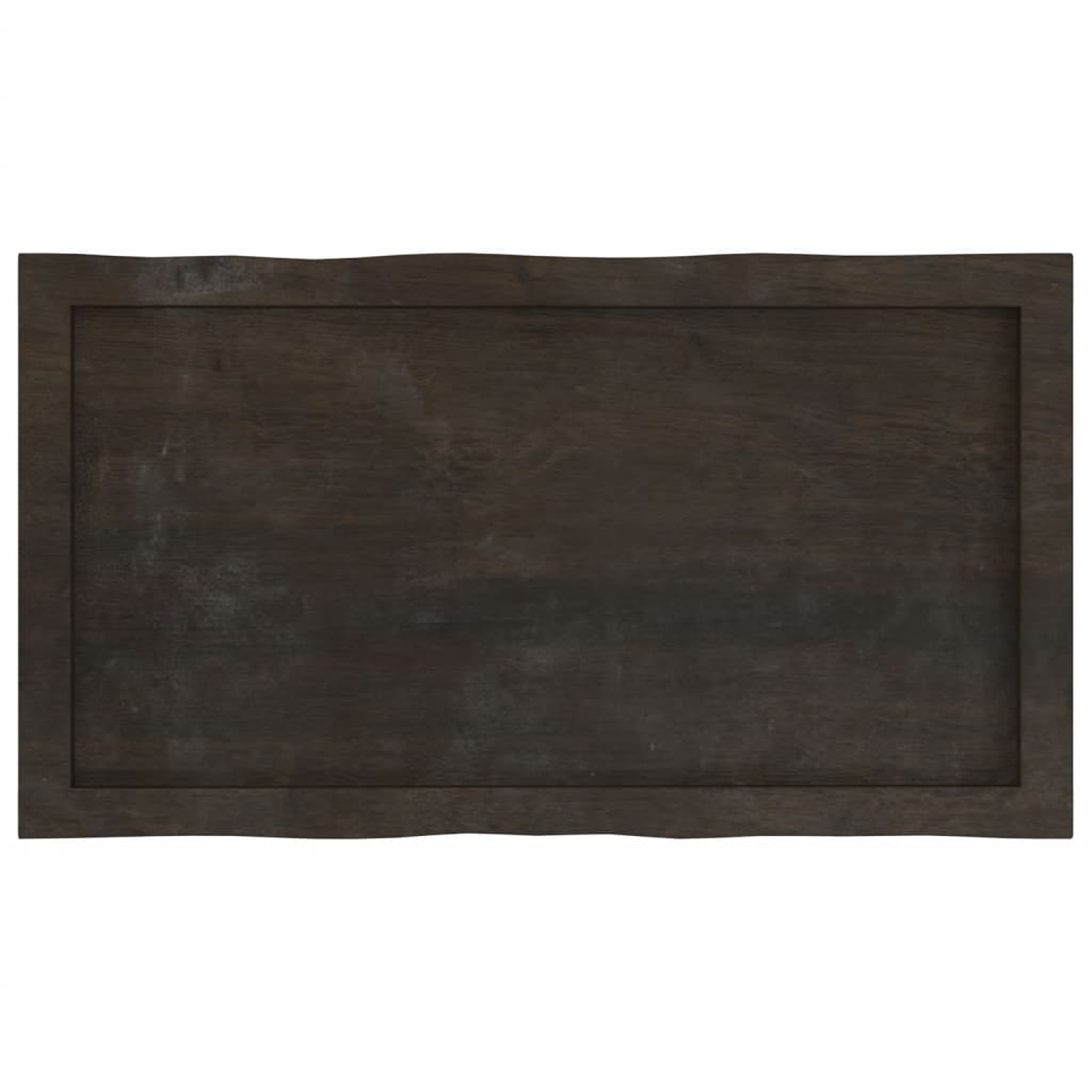 Live Edge Solid Wood Table Top, Dark Brown, 80x40cm, 2-6cm Thick