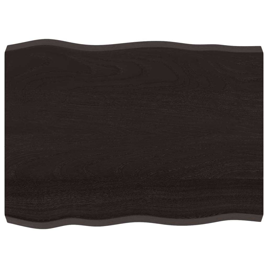 Live Edge Dark Brown Solid Wood Table Top 80x60x(2-6) cm
