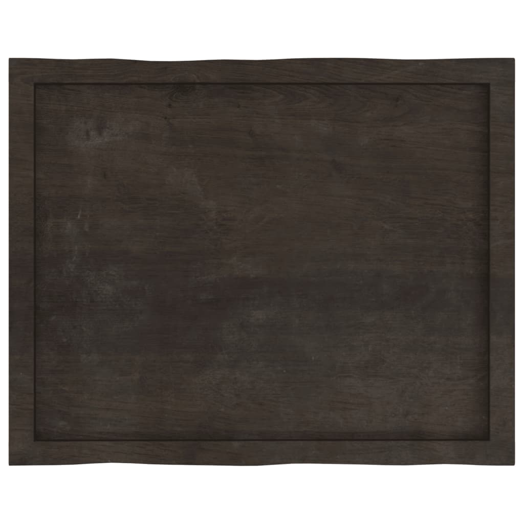 Live Edge Dark Brown Solid Wood Table Top 80x60x(2-6) cm