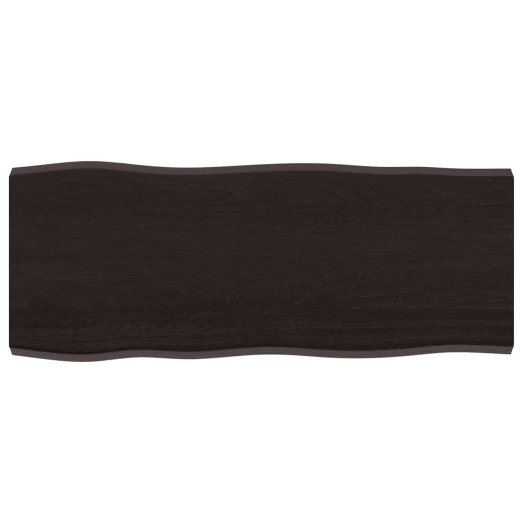 Live Edge Dark Brown Solid Wood Table Top 100x40x(2-4) cm