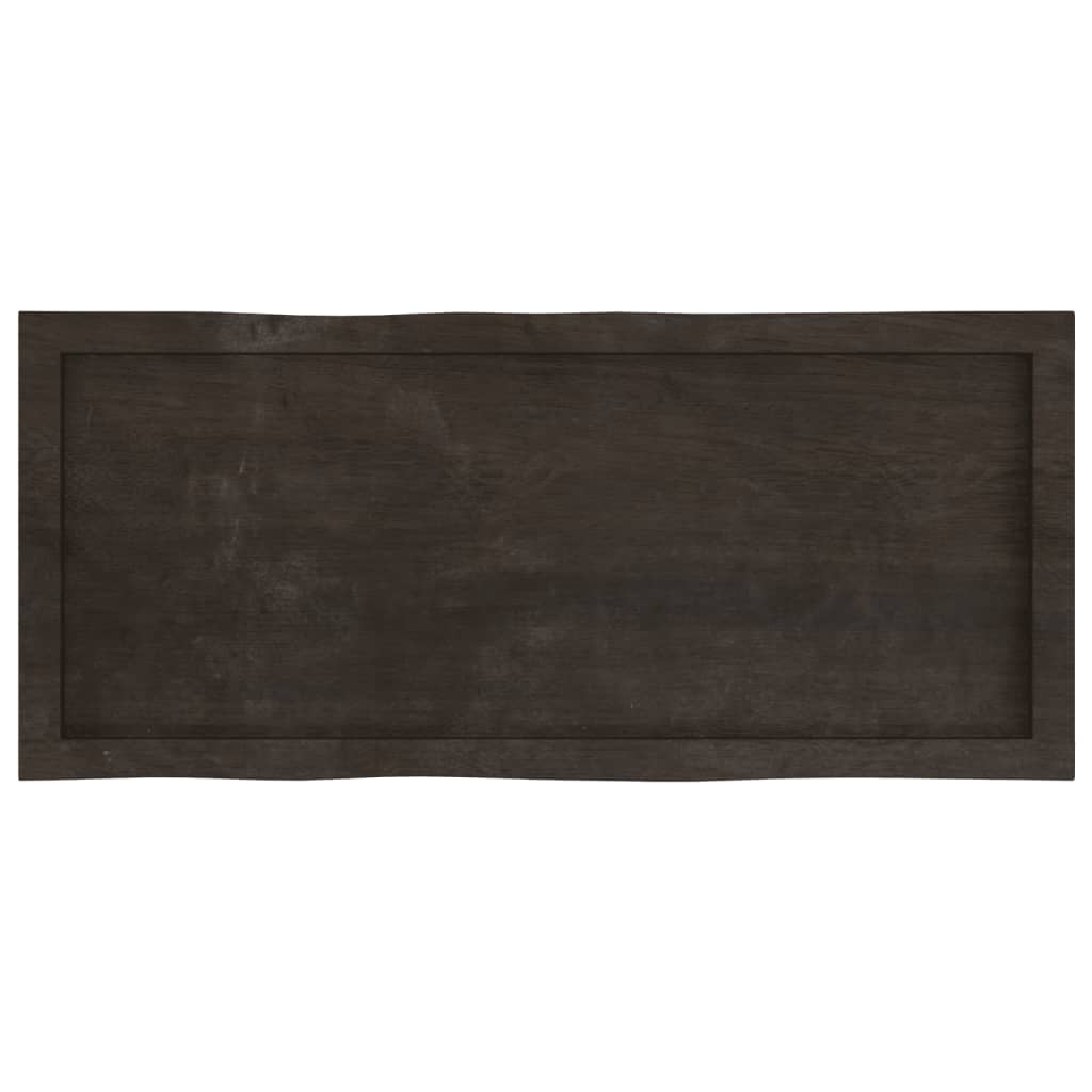 Live Edge Solid Wood Table Top, Dark Brown, 100x40x(2-6) cm